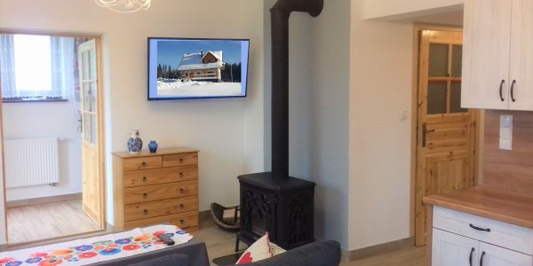 Apartament z kominkiem i wanna